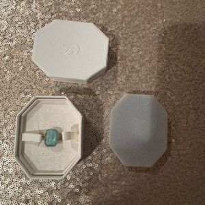 New Swarovski  Silver Ring with Turquoise Stone